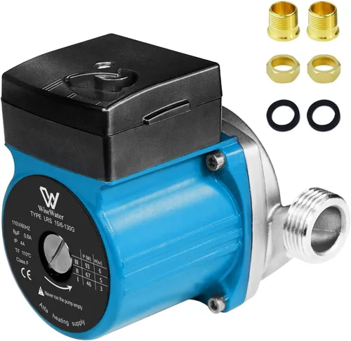 Miniatura 9 de WiseWater Bomba de recirculación de agua caliente de acero inoxidable 304, 3 velocidades con adaptadores NPT de 3/4 pulgadas, cabezal de 20 pies