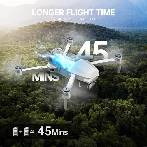 Miniatura 4 de Drones con cámara para adultos 4K, dron plegable para principiantes con motor sin escobillas, seguimiento automático, vuelo con toque, vuelo