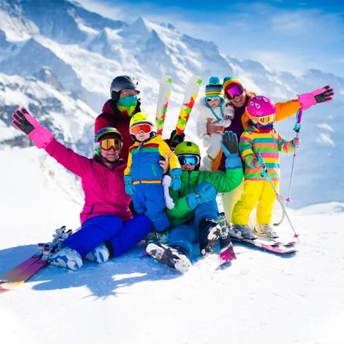 Miniatura 6 de Guantes de esquí para niños, impermeables, cálidos, para clima frío, resistentes al viento, antideslizantes, para snowboard y nieve (4-14 años)