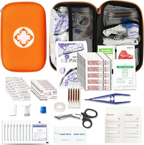 Kit de primeros auxilios para automóvil de 276 piezas, tamaño de viaje, para viajes de negocios, kit compacto de primeros auxilios de emergencia,