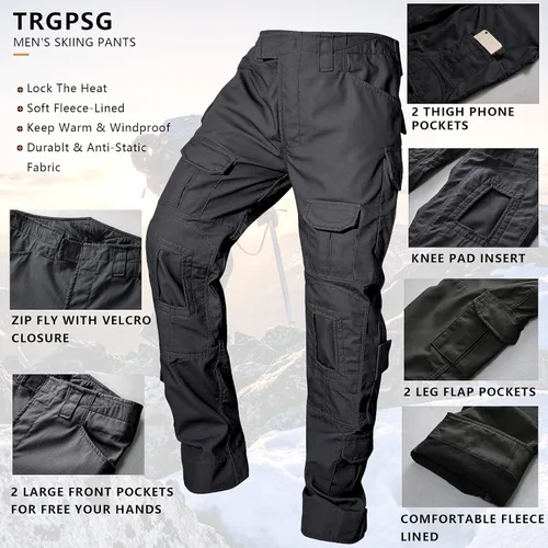 Miniatura 4 de TRGPSG Pantalones tácticos para hombre, pantalones de senderismo, pantalones cargo de camuflaje militar, pantalones de trabajo casuales