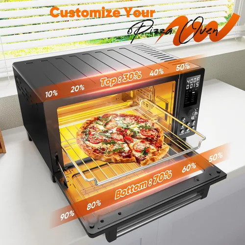 Miniatura 8 de Nuwave Bravo Pro - Combo de horno tostador y freidora de aire por convección, nuevo y mejorado 2025, 10 en 1, controles de temperatura de 50°-450°F