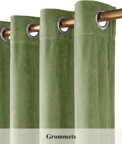 Miniatura 46 de StangH Cortinas de Terciopelo Verde Esmeralda de 96 Pulgadas - Cortinas Opacas de Terciopelo de Lujo Súper Suaves, Elegante Cobertura de Ventana