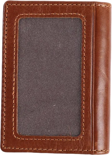 Miniatura 3 de Billetera delgada de cuero auténtico con bolsillo frontal, espacio para identificación y tarjetero con tecnología RFID