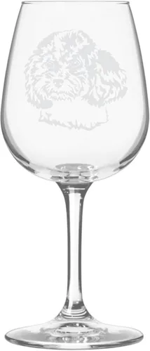 Miniatura 247 de Copa de vino de 12.75 onzas con diseño de perro grabado