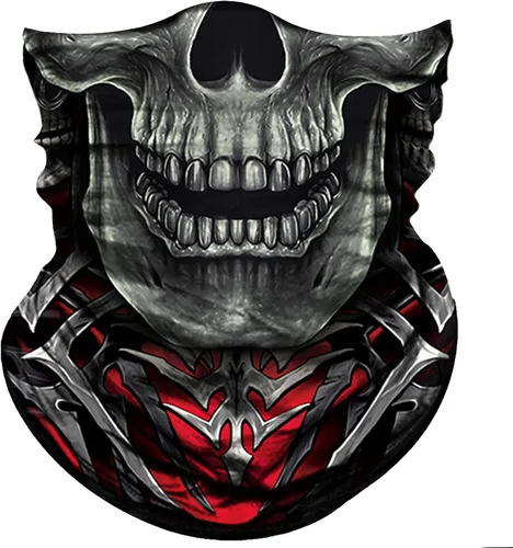 Miniatura 21 de Obacle Bandana máscara facial cuello polaina tubo máscara hombres mujeres para protección solar contra el polvo Bandera de calavera blanca y negra