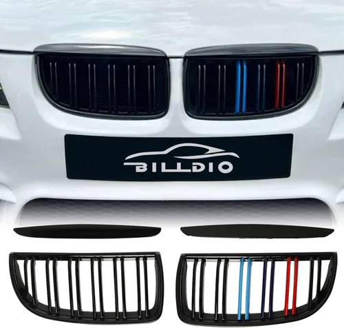 Miniatura 20 de Parrilla E90 – Rejilla negra de riñón individual compatible con BMW serie 3 E90 2009-2011 323i 328i 328xi 335d 335i 335xi Sedan LCI, E91 328i 328xi