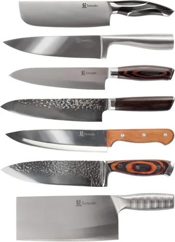 Miniatura 8 de BambooMN Cuchilla china - 8.5" hoja lisa mango plateado - 1 cuchillo Cuchilla lisa mango plateado