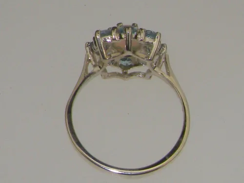 Miniatura 6 de Anillo de plata de ley 925 auténtica auténtica ópalo y aguamarina para mujer