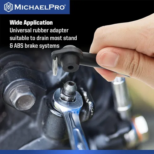Miniatura 2 de MichaelPro MP019006 - Botella de purgadora de frenos manual de 34 oz (1000 cc) para contener líquidos de frenos usados, un conector de goma que se