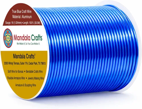 Miniatura 395 de Mandala Crafts - Alambre de aluminio anodizado de 8 calibre para hacer joyas - 9.75 m de alambre flexible negro colorido - Flexible para bonsái