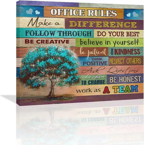 Miniatura 12 de At In This Office - Arte de pared inspirador para oficina, citas motivacionales, imágenes, lienzo, arte de pared con texto en inglés, We Are A Team