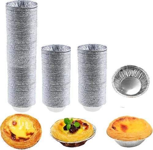 Miniatura 9 de 100 mini sartenes de papel de aluminio, ideales para hornear tartas, quiche, pudín, etc.