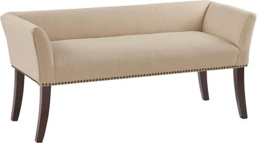 Miniatura 10 de Madison Park Banco decorativo para sala de estar, tapizado con ribete de cabeza de clavos y asiento acolchado para entrada, banco pequeño, banco