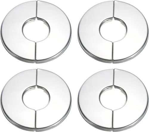 Miniatura 27 de uxcell Brida dividida de pared, placa redonda de escudo de acero inoxidable 304 de 0.866 in para tubo de diámetro de 0.866 in