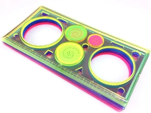 Miniatura 4 de yueton Juego de plantillas de dibujo de pintura de dibujo lavable de plástico colorido transparente de 4 piezas para manualidades infantiles