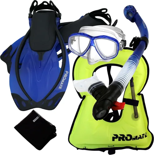 Miniatura 9 de Promate Chaleco de buceo Máscara de purga Aletas de snorkel seco Juego de bolsa de malla