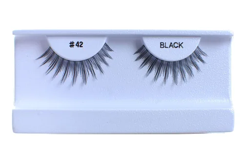 Miniatura 25 de 10 pares de pestañas postizas 100% cabello humano negro natural #99 negro (Black-99)