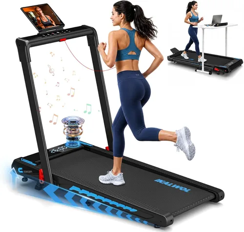 Miniatura 10 de Treadmill with Speaker, 6-in-1 7.5MPH Foldable Treadmill for Home with App Compatible, Walking Pad with 10% Incline, LED Display, 3.0HP Brushless