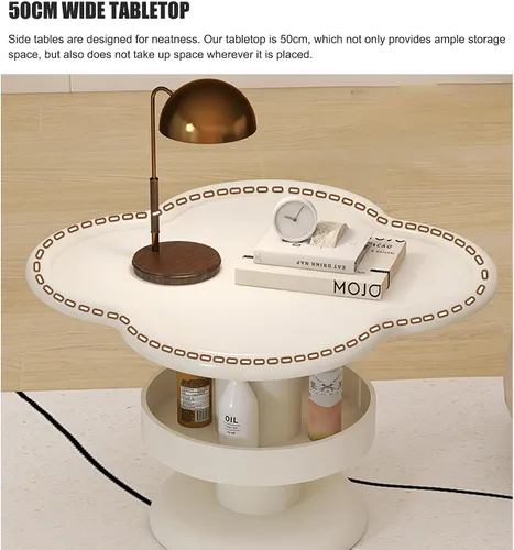 Miniatura 5 de Mesas de centro redondas para sala de estar, mesa de centro para sala, mesas auxiliares mesa de sala de estar con almacenamiento, mesa de grano