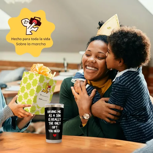 Miniatura 3 de KLUBI Regalos para el día de la madre de parte de su hijo, con texto en inglés "Having Me As a Son Is the Only Gift You Need You Need - Taza negra