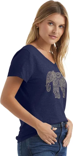 Miniatura 3 de Hanes - Camiseta de manga corta con cuello en V para mujer