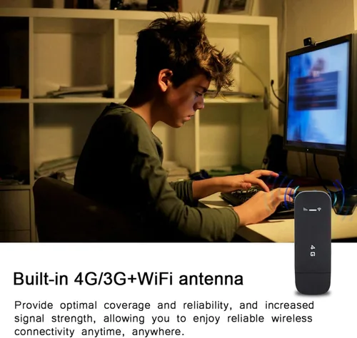 Miniatura 5 de Akozon Hotspot WiFi móvil, 4G LTE USB Enrutador portátil de bolsillo, USB WiFi red móvil inteligente (con WiFi) Soporte de viaje de 150 Mbps FDD
