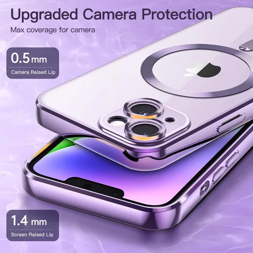 Miniatura 4 de JETech Funda transparente suave para iPhone 14 Plus de 6.7 pulgadas, protección completa para lente de cámara, compatible con carga inalámbrica