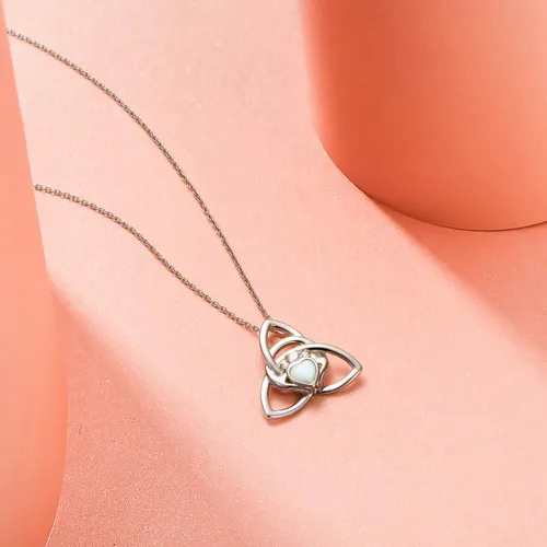 Miniatura 89 de FLYOW Collar con colgante de nudo celta de plata de ley 925 de buena suerte irlandés para mujer, regalo de cumpleaños y graduación