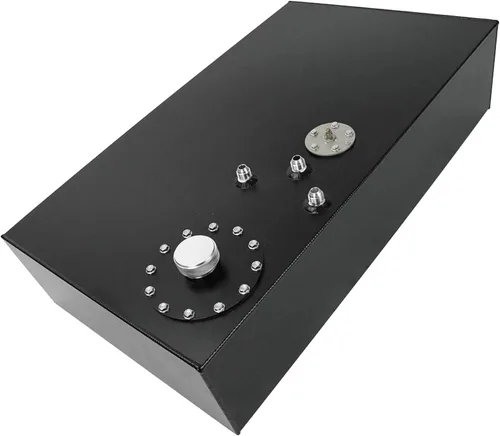 waltyotur Tanque de gas para celdas de combustible de 17 galones 64L, de alimentación superior, de aluminio pulido, para carreras callejeras, con