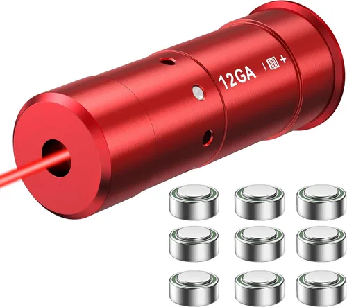 Miniatura 9 de EZshoot Bore Sight Láser 9mm/ 223 5.56mm/ 30-06/25-06/270 /300BLK 7.62x35mm/ 6.5CM/ 12 Calibre de Calibre Rojo Láser Boresighter con Baterías Extras