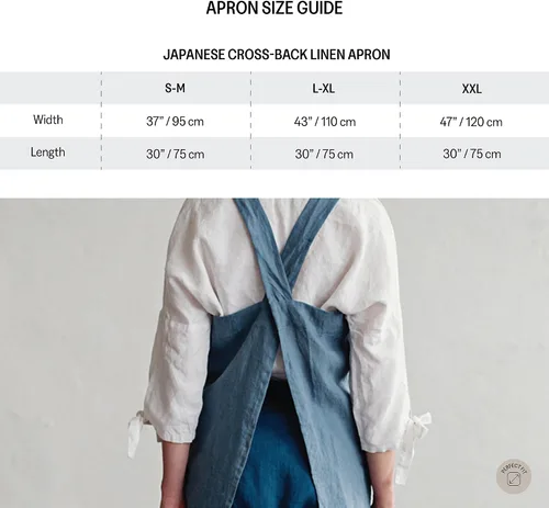 Miniatura 5 de MagicLinen 100% Linen Apron - Japanese Cross Back Apron with Pockets for Women and Men - Pinafore