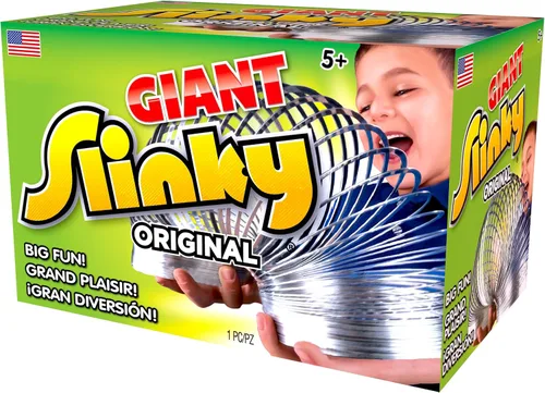Miniatura 6 de Just Play - Slinky original gigante, resorte que camina de juguete, Slinky de metal, recuerdos de fiesta, juguetes antiestrés, rellenos