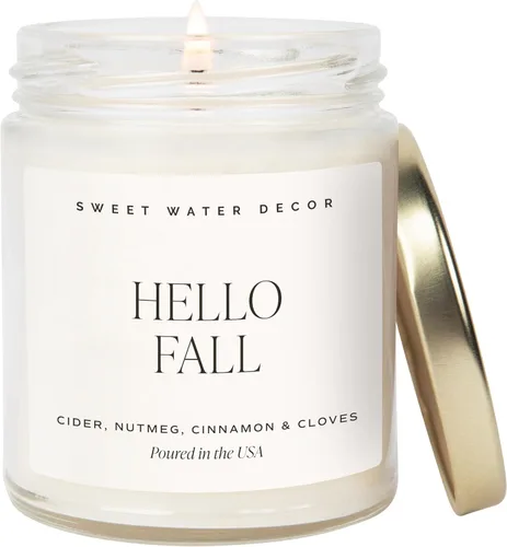 Miniatura 13 de Sweet Water Decor - Vela de soja Pumpkin Spice, perfume otoñal de calabaza, clavo de olor, canela, esencia de vainilla, frasco transparente de 9 oz