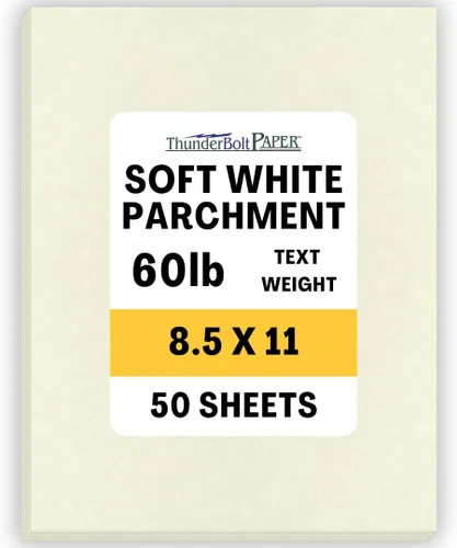 Miniatura 13 de 50 hojas de papel de pergamino blanco suave 60# (= enlace 24) – 8.5 x 14 pulgadas tamaño legal – 60 libras no es peso de tarjeta – Semblance