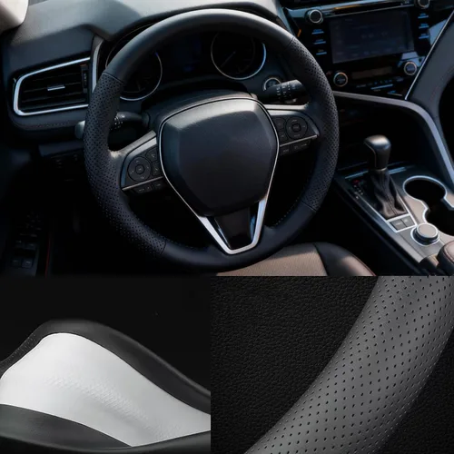Miniatura 4 de Funda de cuero para volante de automóvil para Toyota Tacoma Camry Rav4 Corolla Highlander Avalon Sienna Tundra Accesorios 2026 1983-2025 2026 Cuero