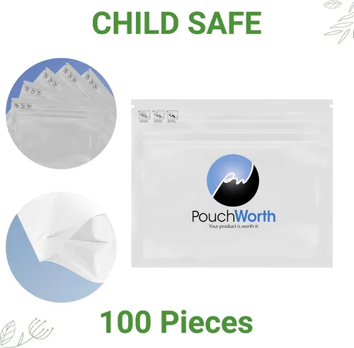 Miniatura 3 de ASTM-D3475 - 50 bolsas resellables de 12 x 9 x 4 pulgadas, color blanco brillante, bolsas de salida estándar resistentes a los niños