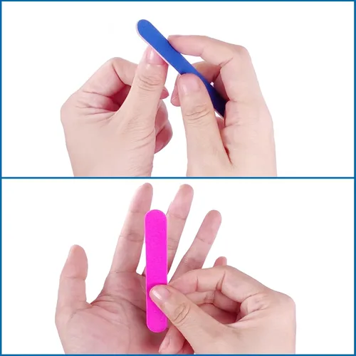 Miniatura 5 de Emery Boards para uñas, 100 limas de uñas para uñas naturales, pequeñas, desechables, de doble cara, lima de uñas coloridas, a granel para el hogar