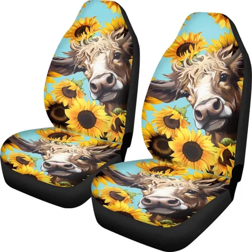 Miniatura 35 de INSTANTARTS Fundas de asiento de coche con diseño de dalia estética, solo para asientos delanteros, protector de asiento de vehículo, 2 unids/set