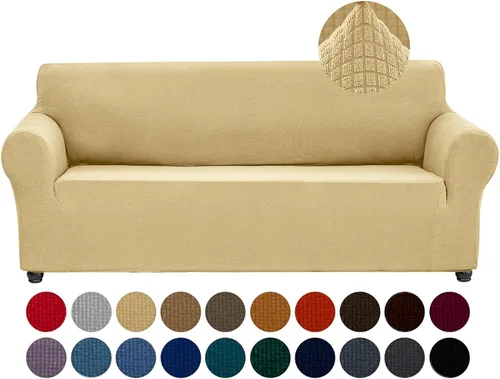Miniatura 28 de Joccun Funda Elástica para Silla Sofá, Funda de Sofá de 1 Pieza Tela Jacquard de Spandex con Parte Inferior Elástica, Protector de Muebles Lavable