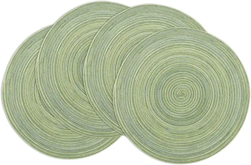 Miniatura 16 de Winknowl Juego de 4 manteles individuales redondos trenzados, lavables, tejidos resistentes al calor, para mesas de cocina, comedor, manteles Beige