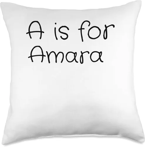 Name Amara Classroom Daughter Custom School Kids Almohada personalizada A is for Amara Name Student Kindergarten, 18 x 18 pulgadas, multicolor