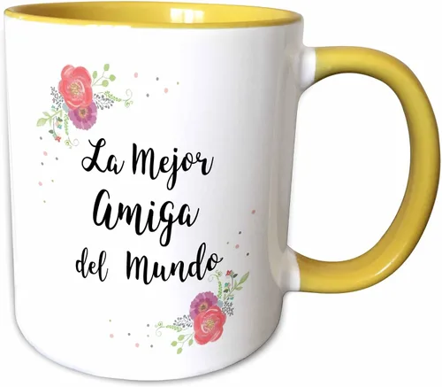 Miniatura 9 de 3dRose Floral La Mejor Amiga del Mundo - Spanish Best Friend in the World 15oz Two-Tone Green Mug Verde/Blanco