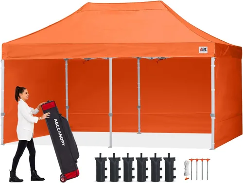Miniatura 20 de Abccanopy - Toldo de 10 x 10 pies, con paredes laterales, sombra instantánea, con bolsa con ruedas para guardarlo. Incluye 4 bolsas de lastre, Azul