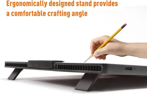 Miniatura 3 de YINGWOND Almohadilla de luz LED recargable A4 con funda acolchada, caja de luz de seguimiento con soportes elevadores y clip para papel, 6 niveles