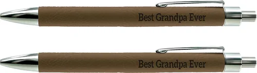 Miniatura 5 de ThisWear Pluma del Día del Padre para el abuelo Best Grandpa Ever Grandpa Pen Grabado Brown Leatherette Ink Pen