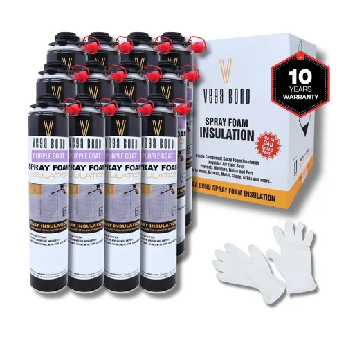 Vega Bond SF001 - Paquete de 12 unidades, de un solo componente premium, autoexpandible, espuma en aerosol de aislamiento de celda cerrada