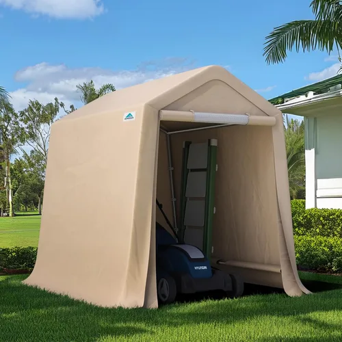 Miniatura 12 de ADVANCE OUTDOOR Cobertizo de almacenamiento portátil para exteriores de 6 x 8 pies con 2 puertas enrollables con cremallera y rejillas