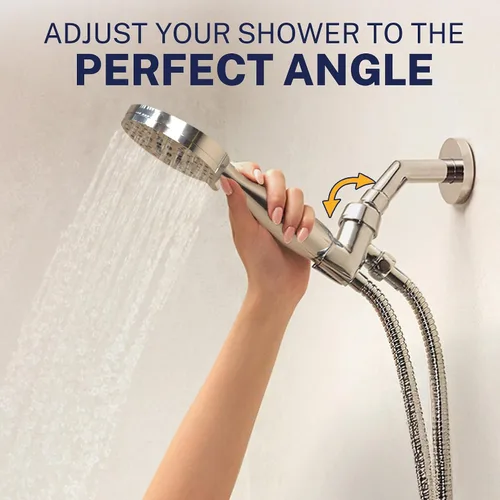 Miniatura 5 de HammerHead Showers Solid Metal 3-Spray Handheld Shower Head with Long Hose and Holder, High Pressure, Wide/Massage/Mist Sprays, Brushed Nickel, 1.75