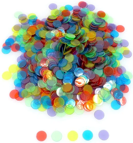 Miniatura 2 de Regal Bingo Chips de bingo de plástico, 500 piezas, juego de fichas transparentes transparentes para juegos de mesa y contadores de matemáticas
